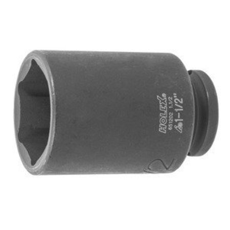 HOLEX Impact Socket, 1/2 inch Drive, 6 pt, Deep, 1.1/2 inch 651202 1.1/2